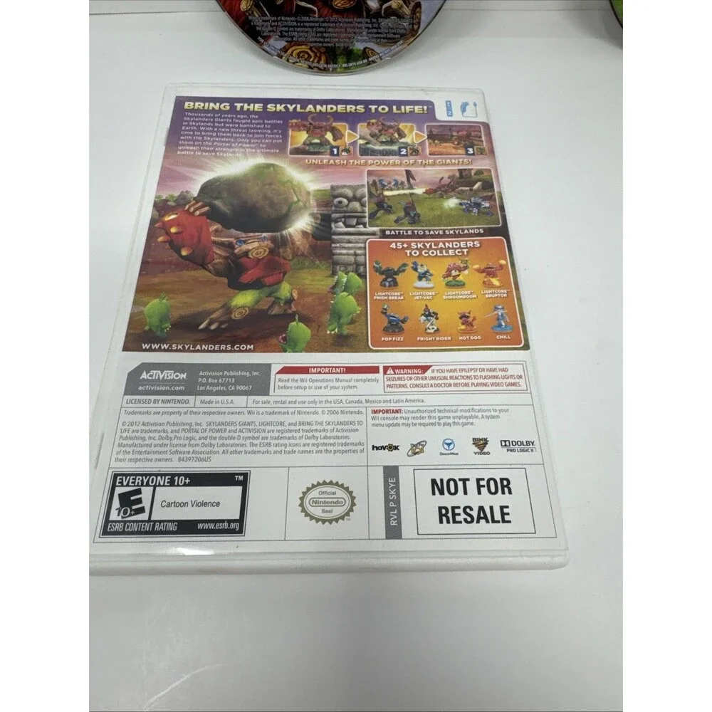 Lot Of 2 Skylanders Nintendo Wii Games: Giants And Swap Force Games Only Tested
